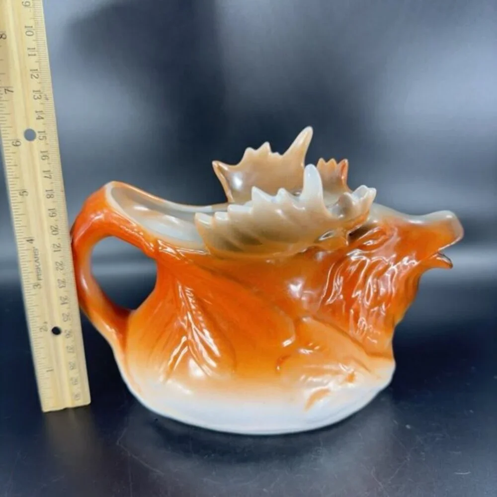 Vintage Pottery Moose Elk Shaped Figural Pitcher‎ Carafe Ceramic Decor Large Vtg